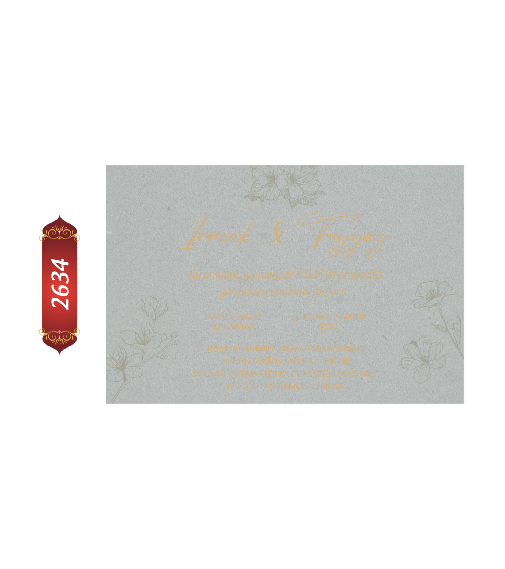 Düğün Nişan Davetiyesi ETD/EY 2634