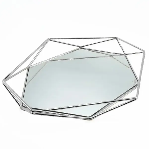 GOLD PRİZMA NİŞAN TEPSİSİ 2’Lİ 35x 29 Cm – 27×25 Cm- GÜMÜŞ