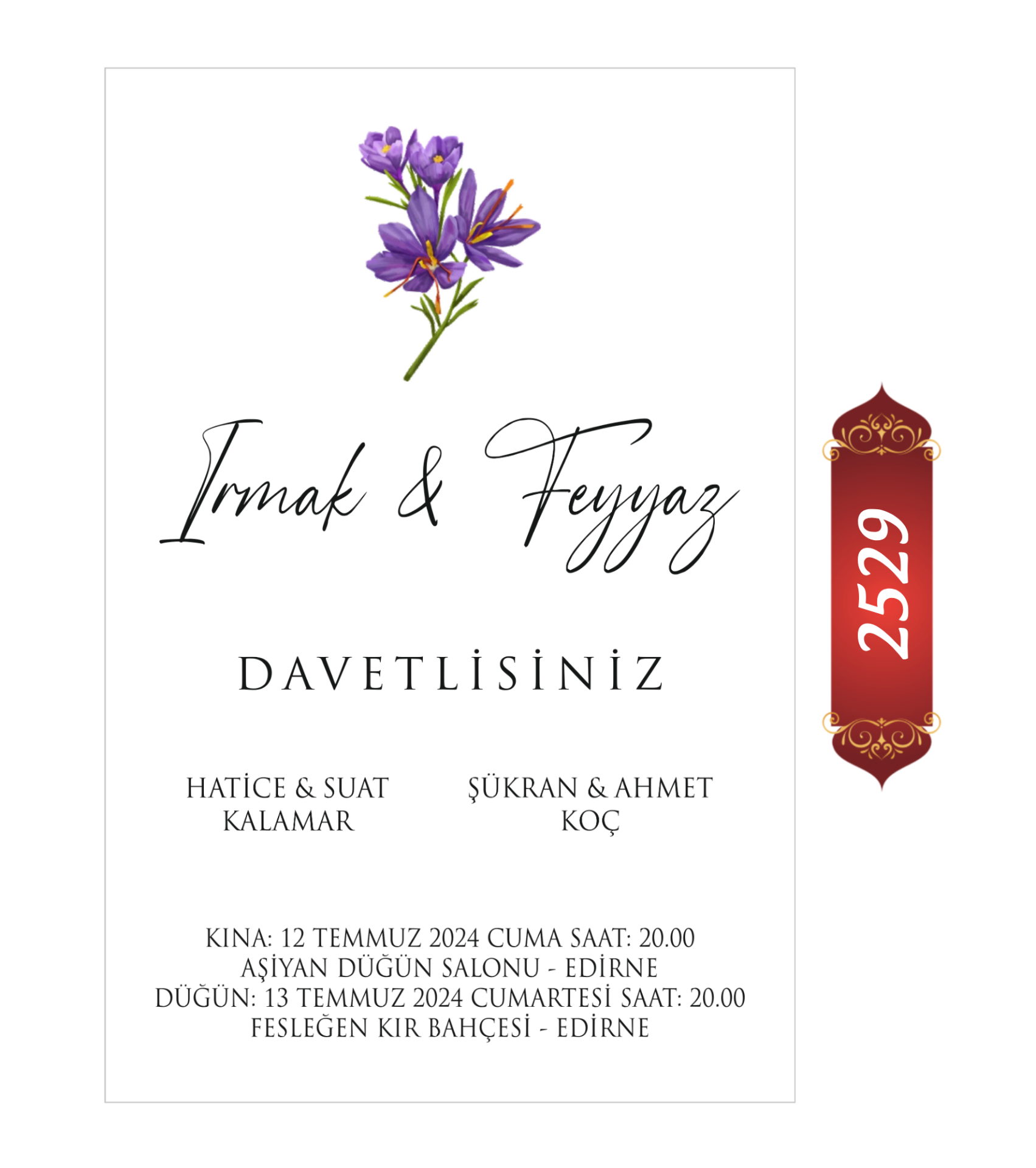 Düğün Nişan Davetiyesi ETD/EY 2529