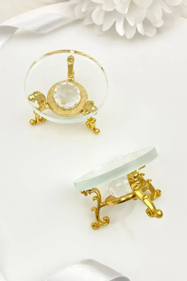 LÜKS ŞEFFAF YUVARLAK YÜZÜK YÜKSELTİCİ - GOLD