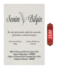 Düğün Nişan Davetiyesi ETD/EY 2530