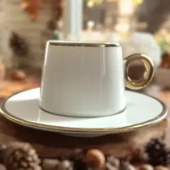 GOLD YALDIZLI DAMAT KAHVE FİNCANI