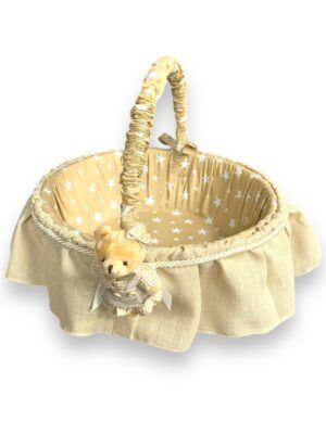 KREM AYICIKLI BEBEK  SEPETİ