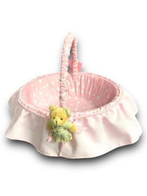 PEMBE AYICIKLI BEBEK  SEPETİ