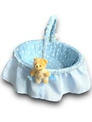 MAVİ AYICIKLI BEBEK  SEPETİ