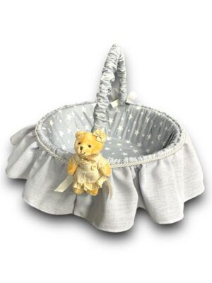 GRİ AYICIKLI BEBEK SEPETİ