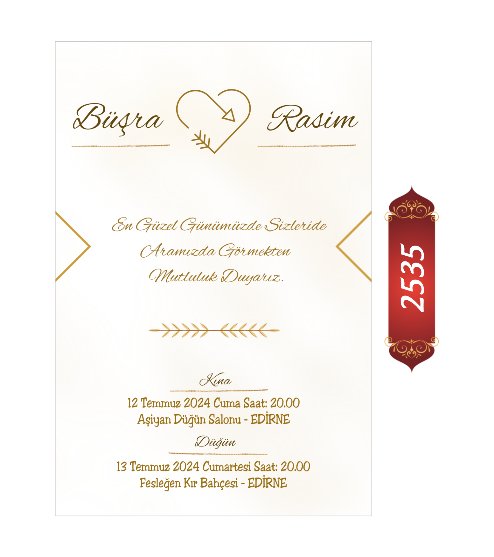 Düğün Nişan Davetiyesi ETD/EY 2535