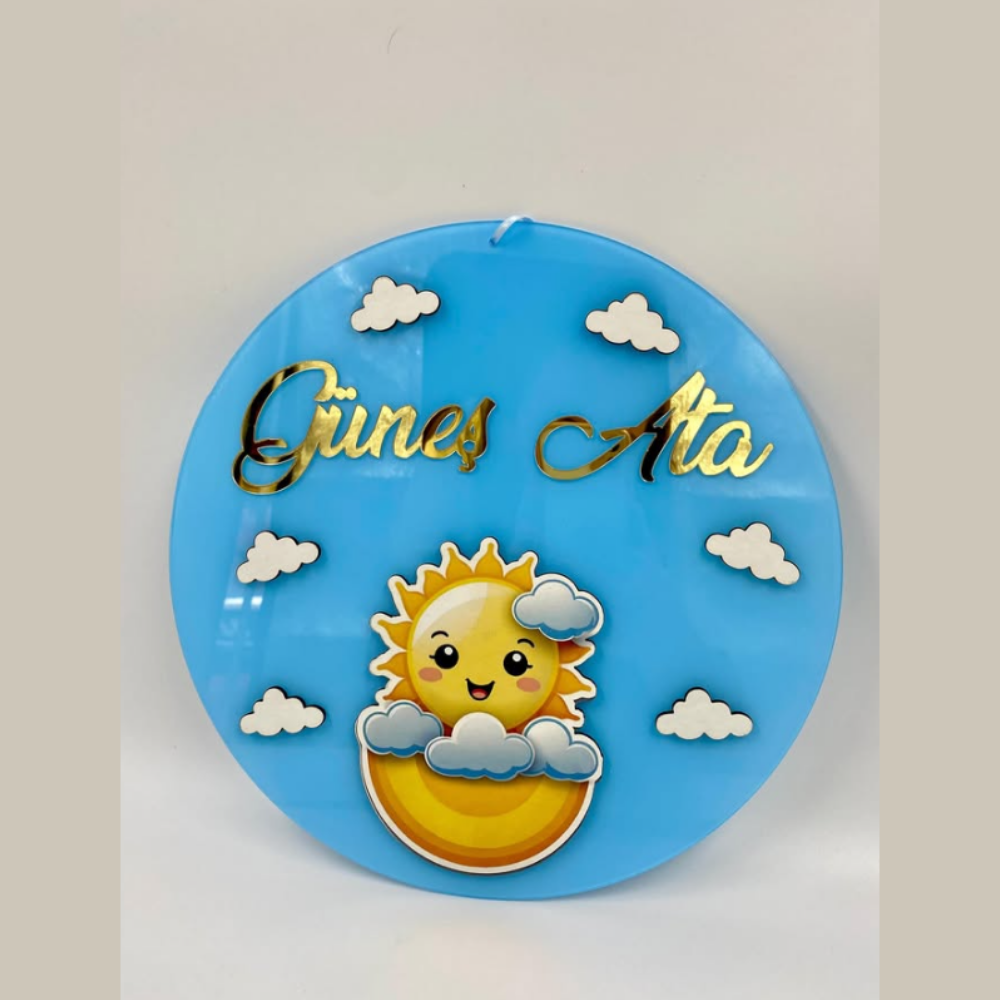 BULUT - GÜNEŞ TEMALI KAPI SÜSÜ