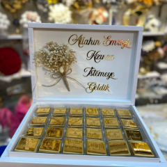 GOLD AYNALI ÇİKOLATA KUTU 100 ADET