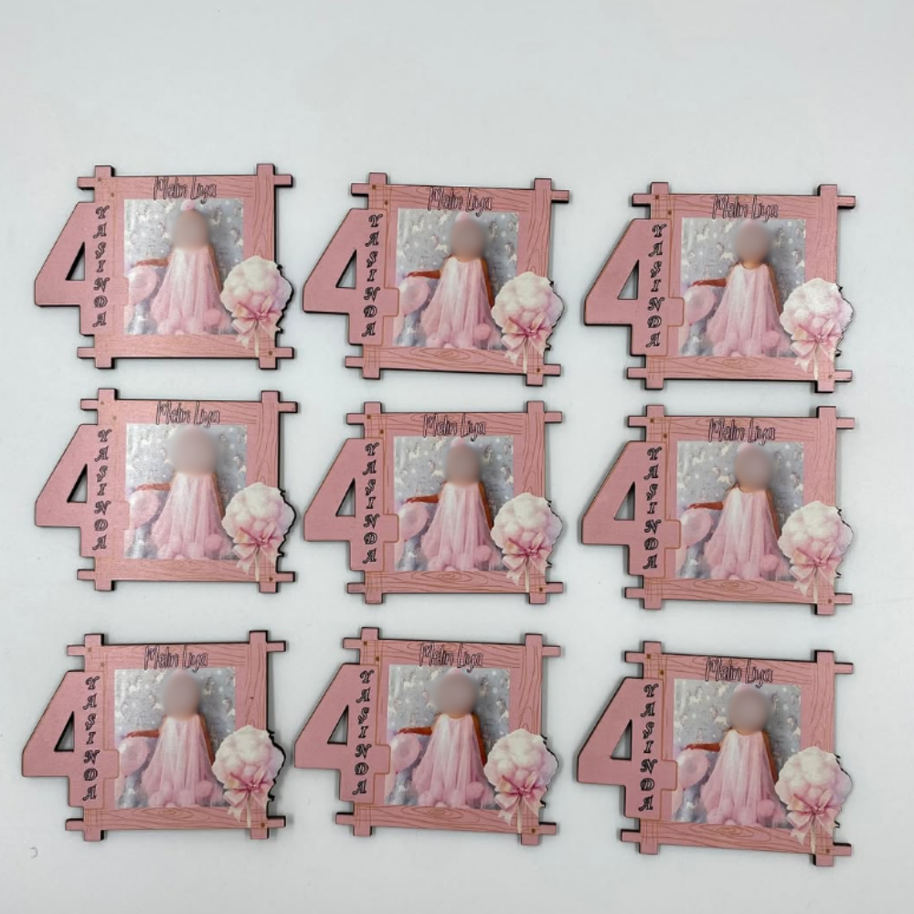 AHŞAP BASKILI RAKAMLI HEDİYELİK FOTOĞRAFLI 1 ADET