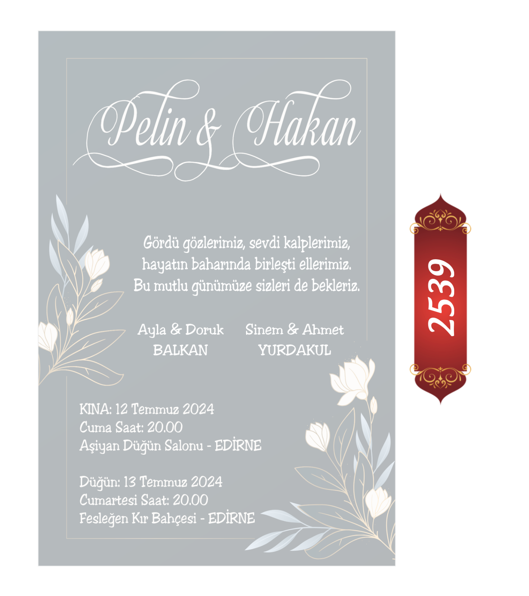 Düğün Nişan Davetiyesi ETD/EY 2539