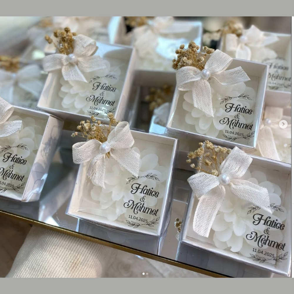 ÇİÇEK MUM KUTULU HEDİYELİK