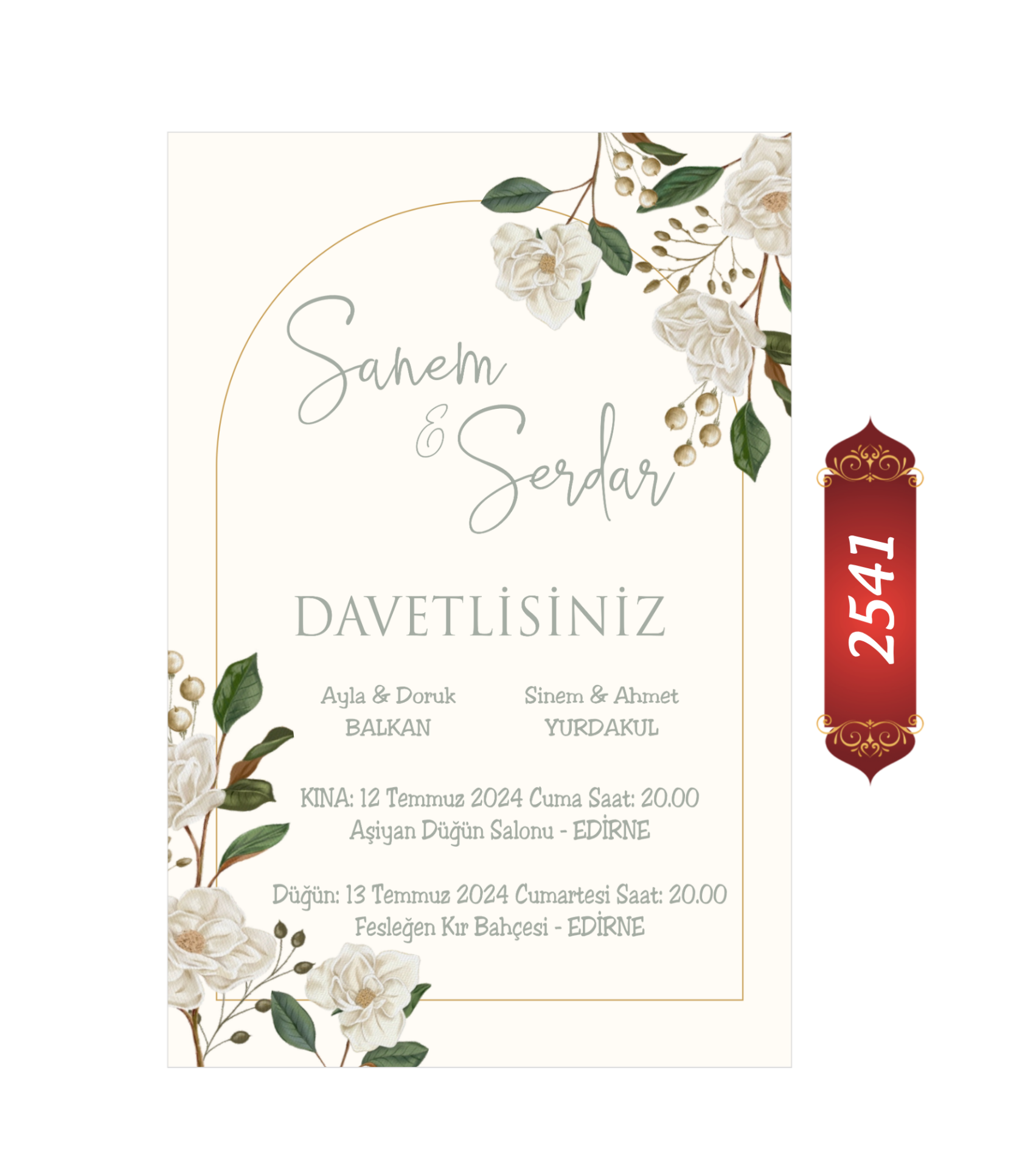 Düğün Nişan Davetiyesi ETD/EY 2541