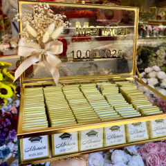 MEZUNİYET BALOSU GOLD KAPAKLI KUTU 250 ADET ÇİKOLATA