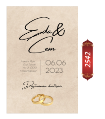 Düğün Nişan Davetiyesi ETD/EY 2542