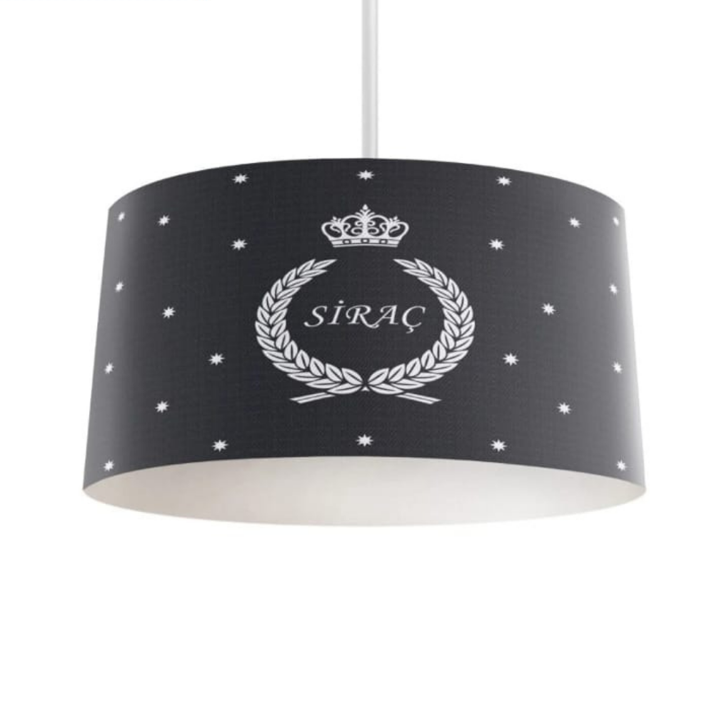 LACİVERT BEYAZ YILDIZLI BEYAZ ÇELENK AVİZE