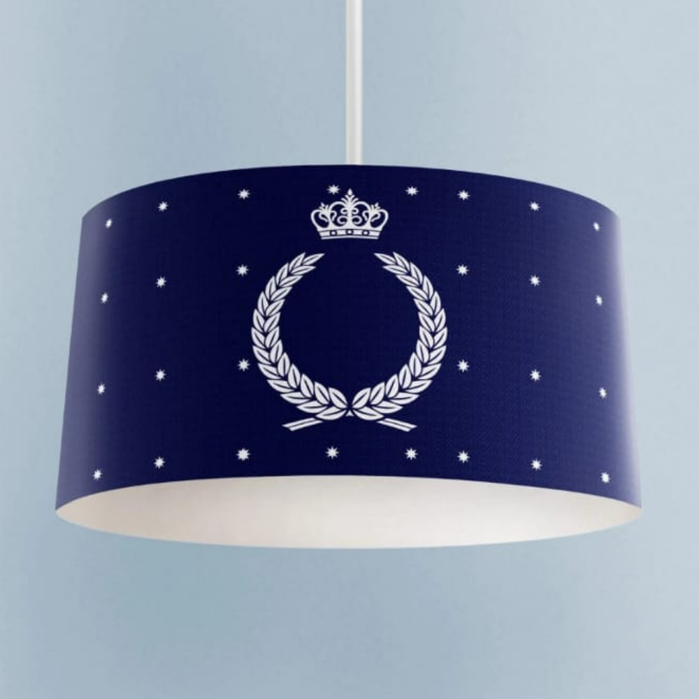 MAVİ - BEYAZ YILDIZLI BEYAZ ÇELENKLİ AVİZE -1