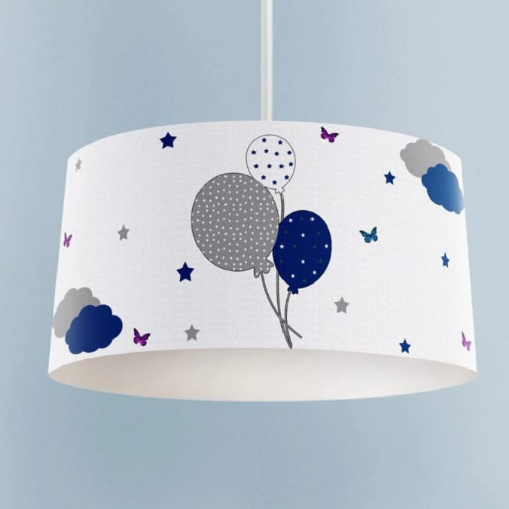 BEYAZ- LACİVERT BALONLU AVİZE