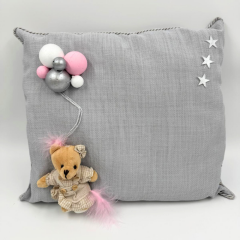 Bubble Ayıcık Takı Yastığı Dikdörtgen Gri- Gri