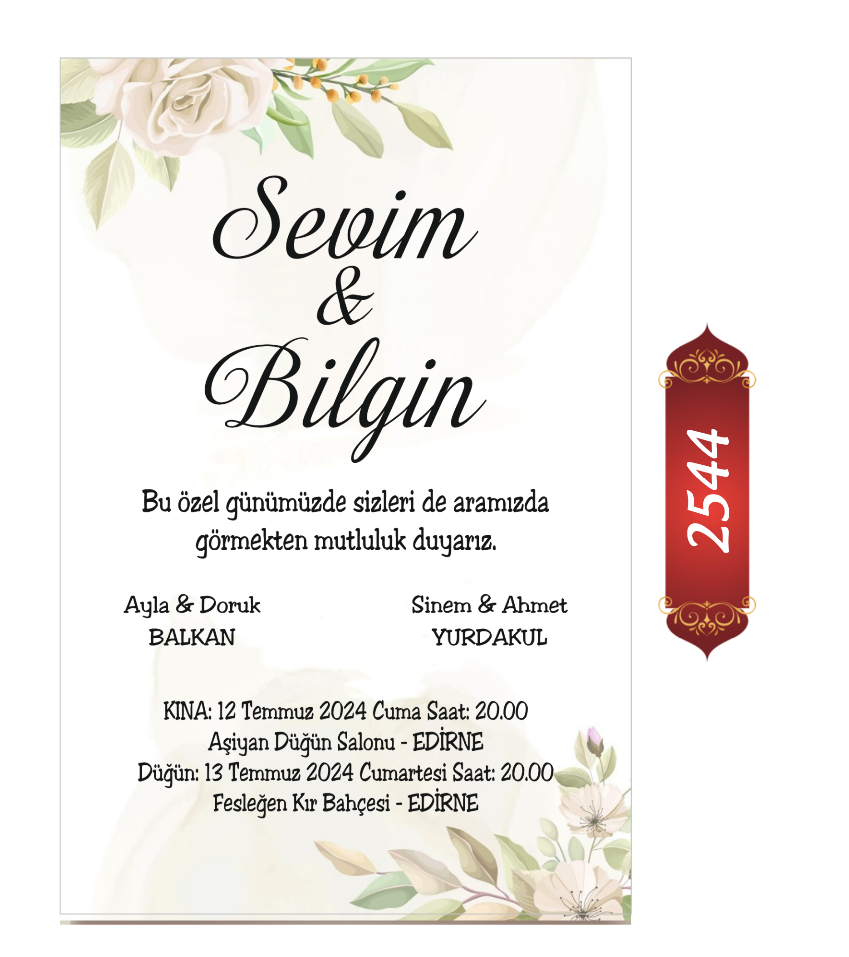 Düğün Nişan Davetiyesi ETD/EY 2544