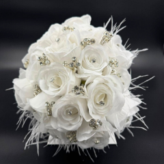 Taşlı Özel Tasarım Gelin Çiçeği