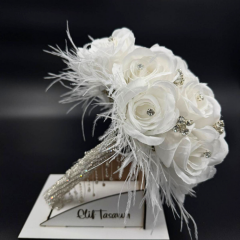 Taşlı Özel Tasarım Gelin Çiçeği