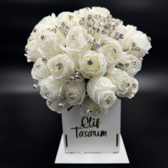 Taşlı Özel Tasarım Gelin Çiçeği