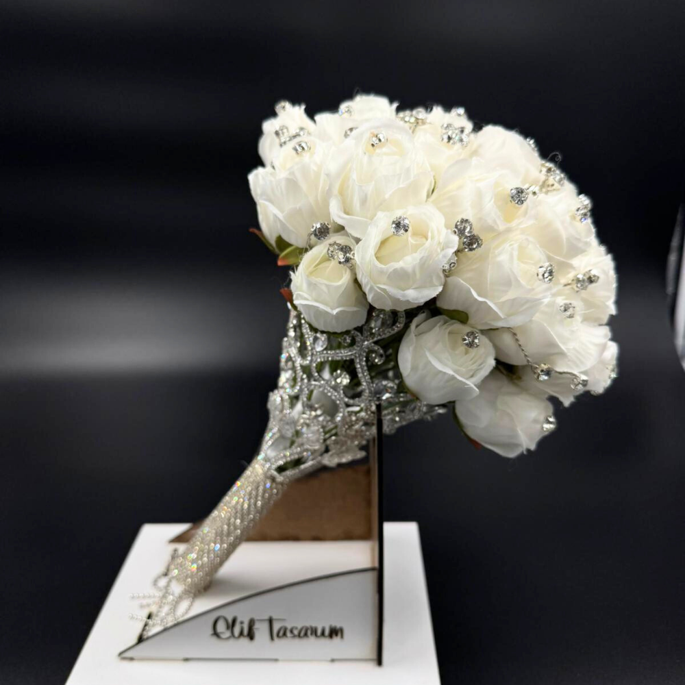 Taşlı Özel Tasarım Gelin Çiçeği