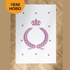 BEYAZ PEMBE ÇELENKLİ HALI 80X150