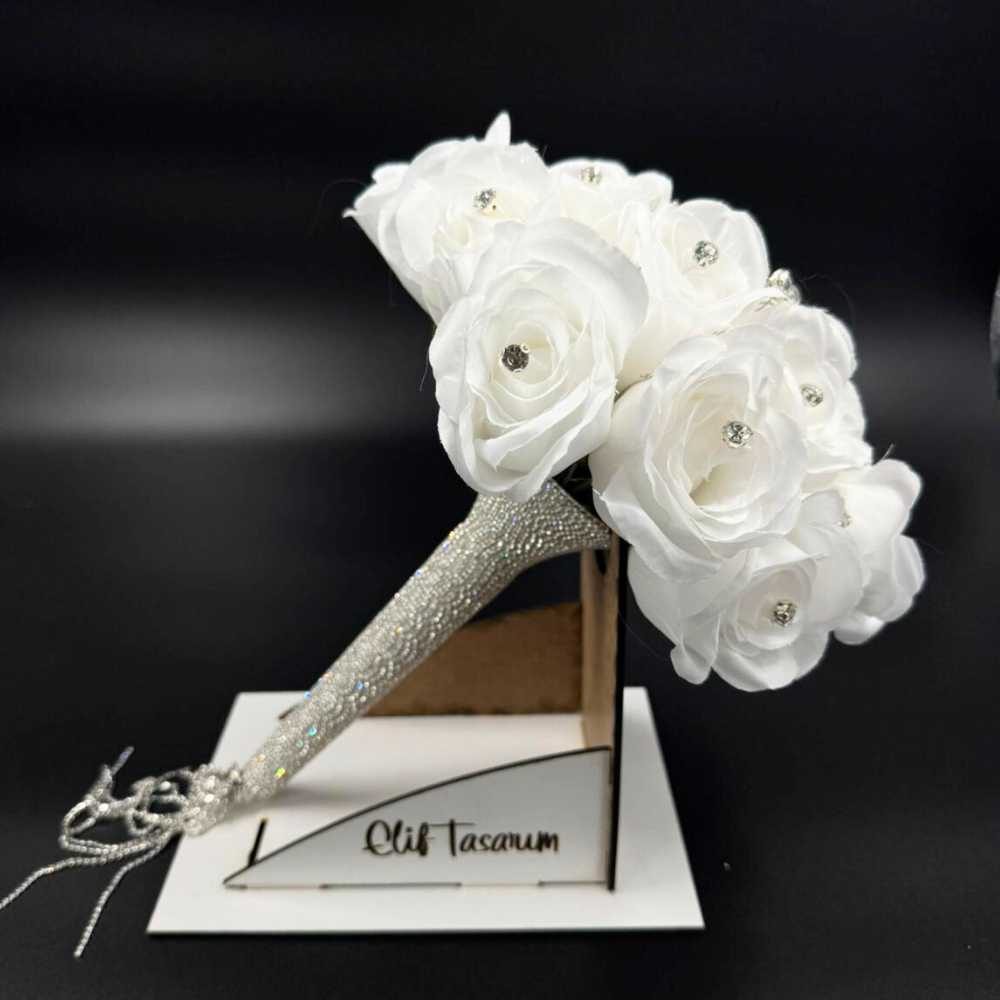 Taşlı Özel Tasarım Gelin Çiçeği