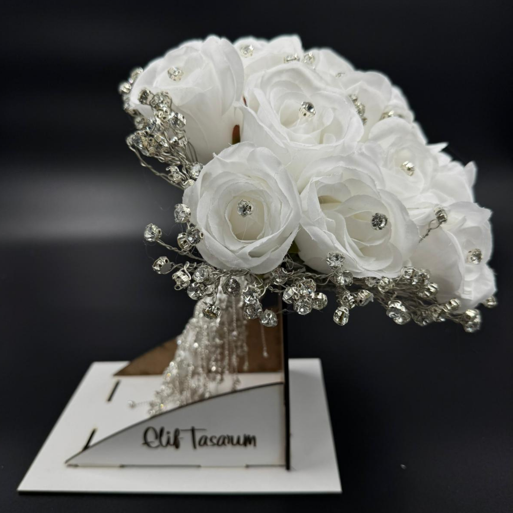 Taşlı Özel Tasarım Gelin Çiçeğ