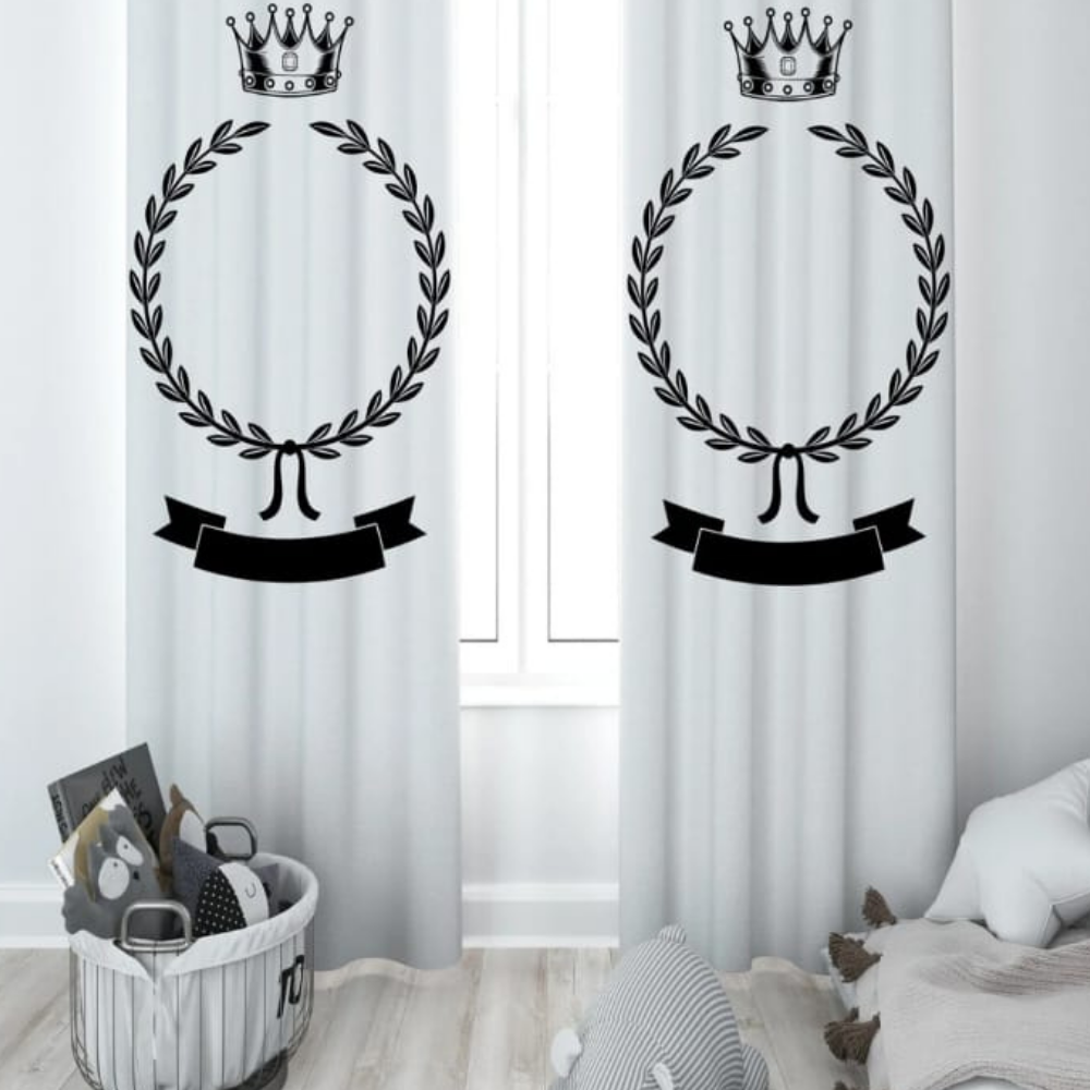 BEYAZ- LACİVERT SÜNNET YAN FON PERDESİ