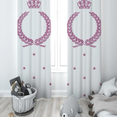 PEMBE ÇELENKLİ ÇOCUK ODASI YAN FON PERDE