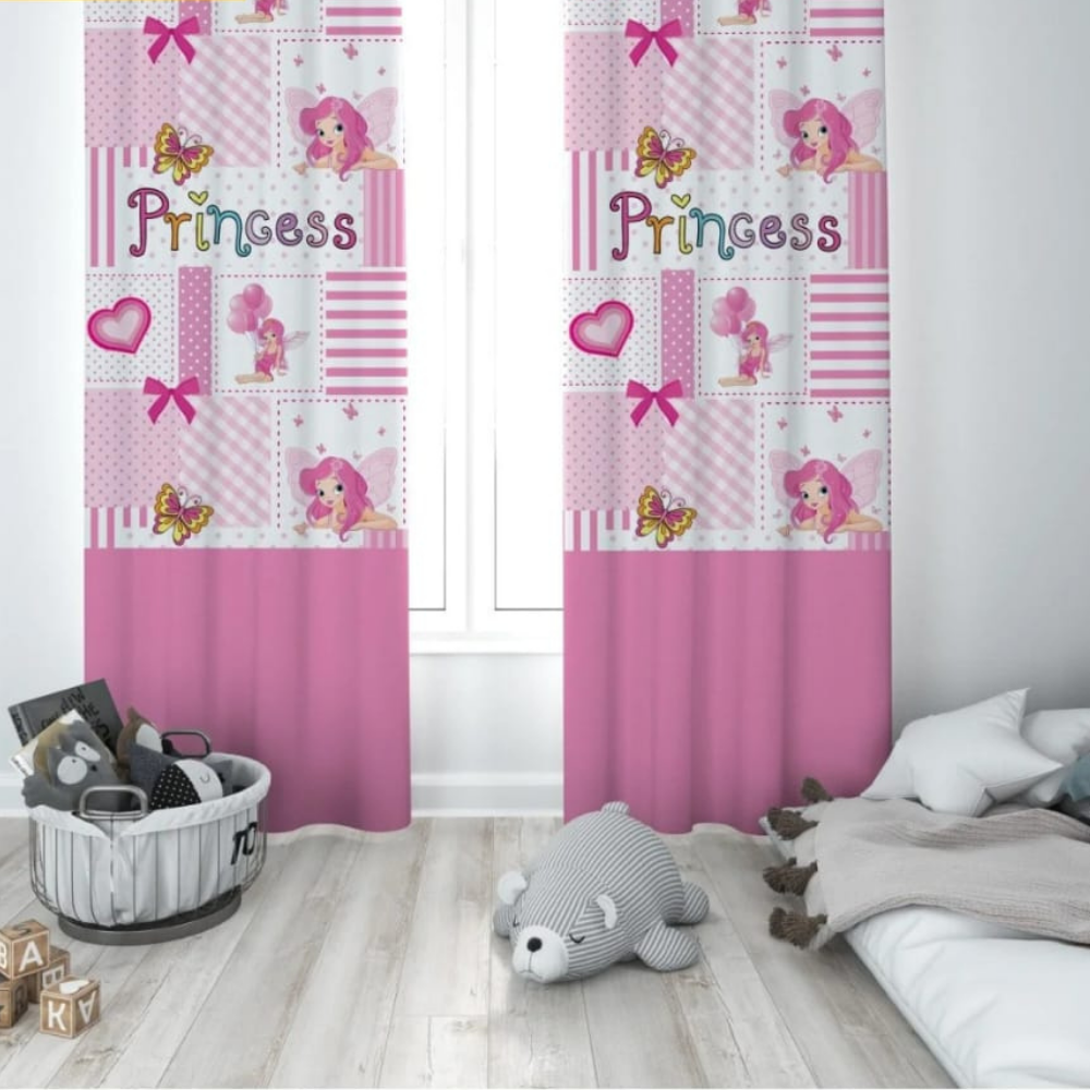 PEMBE PRENSES ÇOCUK ODASI YAN FON PERDE(Kopya)