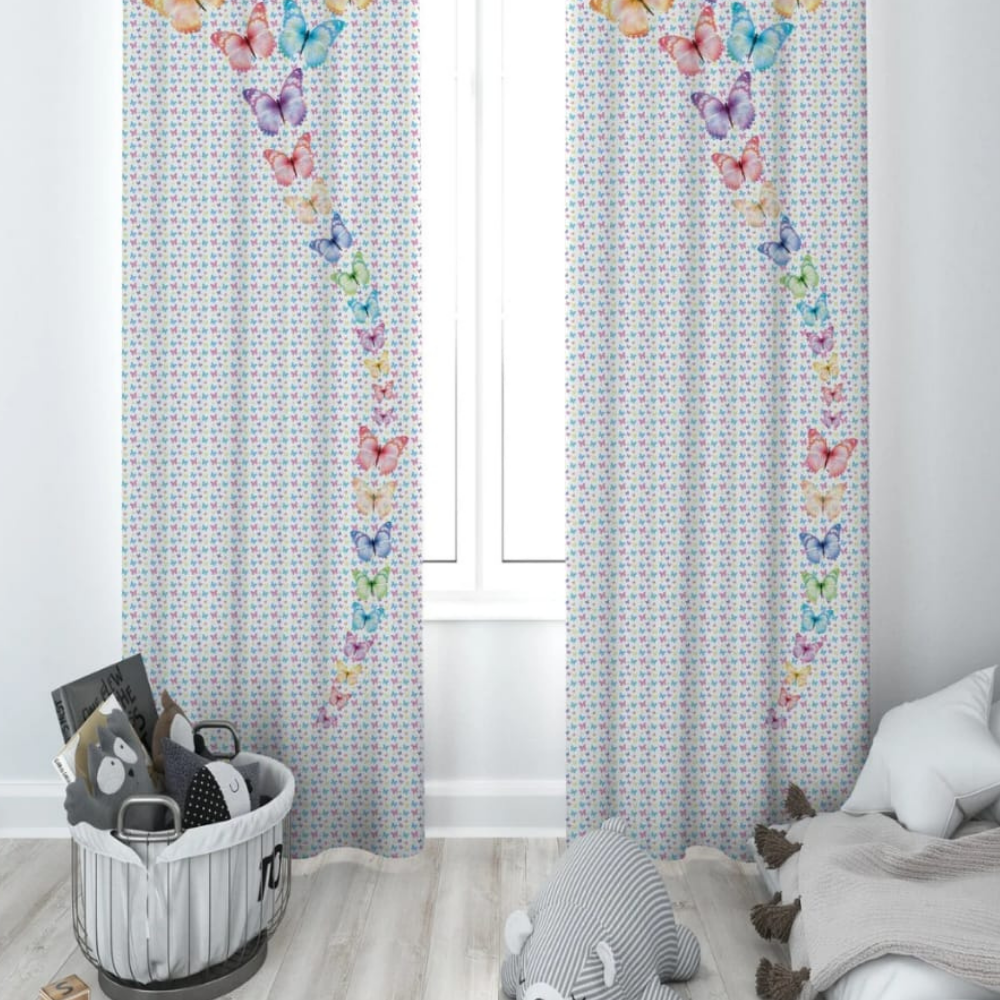 RENKLİ YILDIZLI ÇOCUK ODASI FON PERDE