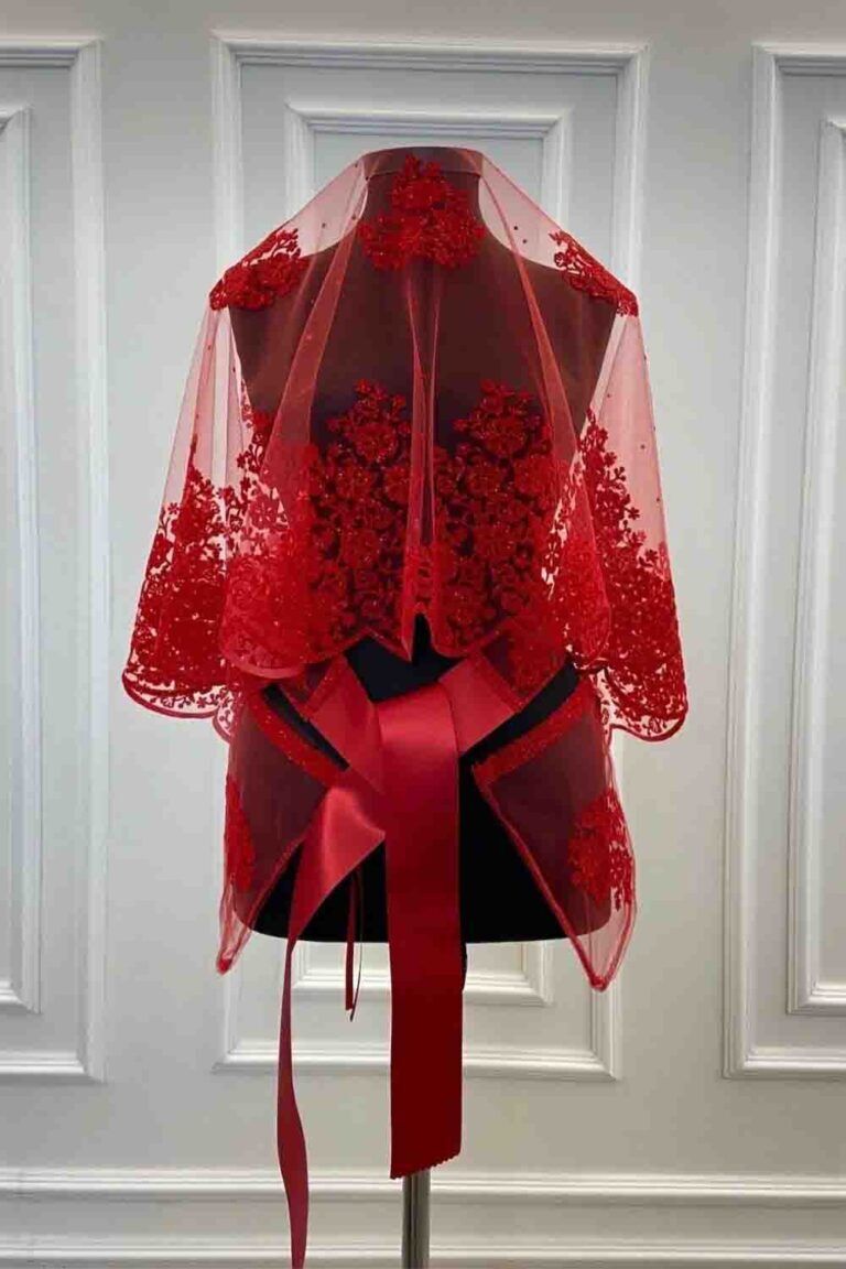 KIRMIZI GÜL MODEL DUVAK YÜZ ÖRTÜSÜ SİMLİ TAKIM