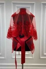 KIRMIZI GÜL MODEL DUVAK YÜZ ÖRTÜSÜ SİMLİ TAKIM