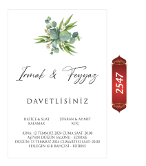 Düğün Nişan Davetiyesi ETD/EY 2547