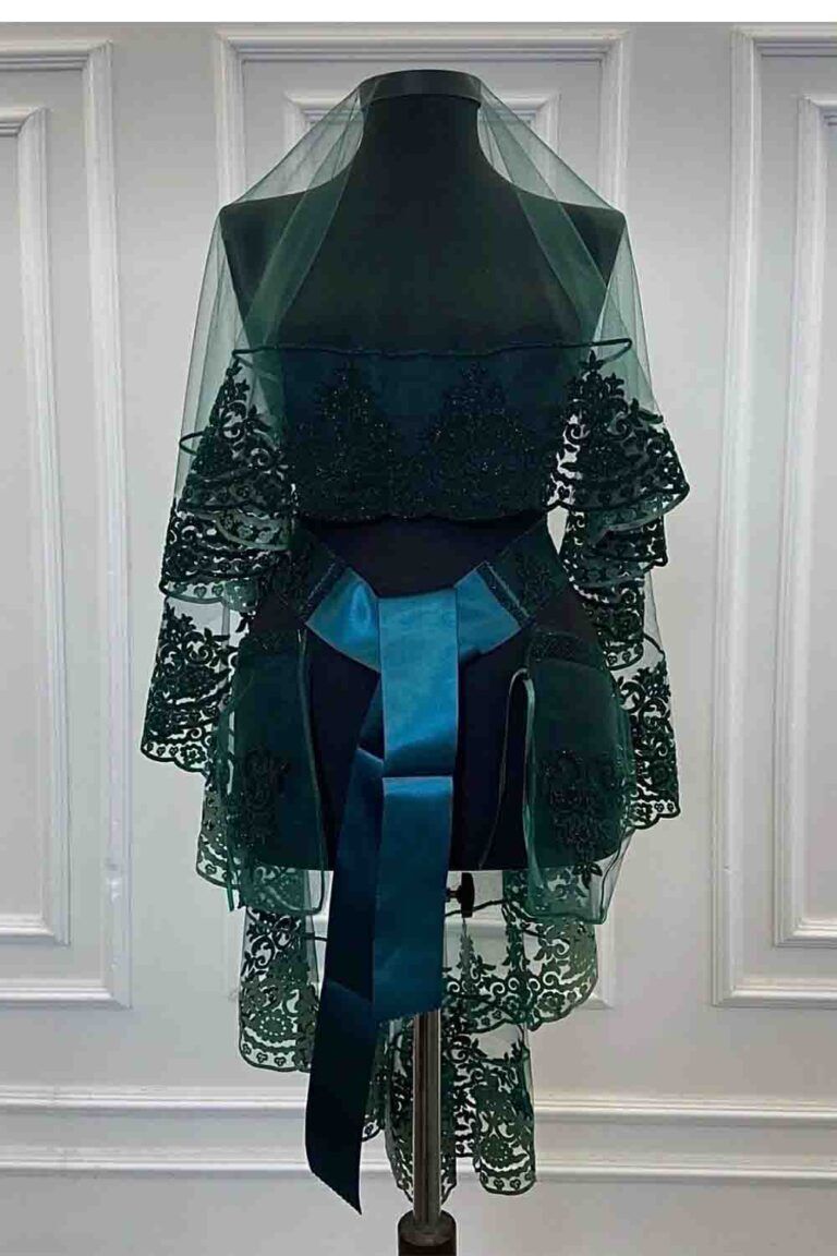 YEŞİL KADİFE SİMLİ ÇİZGİLİ DUVAK