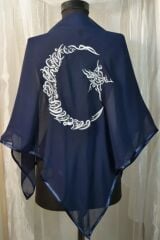 GÜMÜŞ İŞLEMELİ ŞERİTLİ AYYILDIZ LACİVERT DUVAK