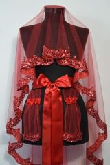 KENAR VİP MODEL DUVAK YÜZ ÖRTÜSÜ KIRMIZI DUVAK 3’LÜ SET