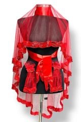 BALIK KUYRUĞU YÜZ ÖRTÜSÜ KIRMIZI 3’LÜ SET KUTULU DUVAK