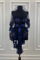 LACİVERT VİP GELİN DUVAK SETİ