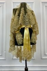 GOLD AĞIR BONCUK İŞLEMELİ DUVAK TAKIM