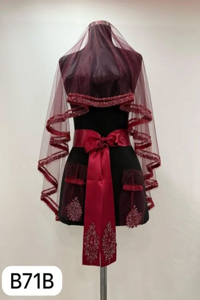 B71 BORDO DUVAK YÜZ ÖRTÜSÜ İNCİ İŞLEMELİ