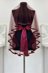 B70 BORDO DUVAK YÜZ ÖRTÜSÜ İNCİ İŞLEMELİ