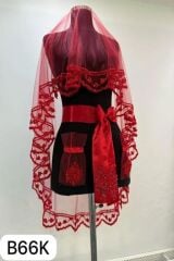 B66 KIRMIZI DUVAK YÜZ ÖRTÜSÜ 3’LÜ TAKIM