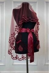 B65 BORDO RÜMEYSA MODEL DUVAK 3’LÜ SET