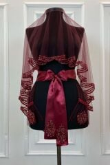 B60 BORDO DUVAK YÜZ ÖRTÜSÜ TAÇ MODEL