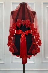 B55 KIRMIZI DUVAK YÜZ ÖRTÜSÜ TUANA MODEL